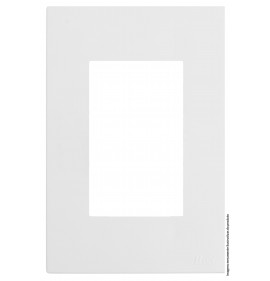 Placa 3 Módulo Horizontal com Suporte 4x2 - RECTA Branco Satin Fosco